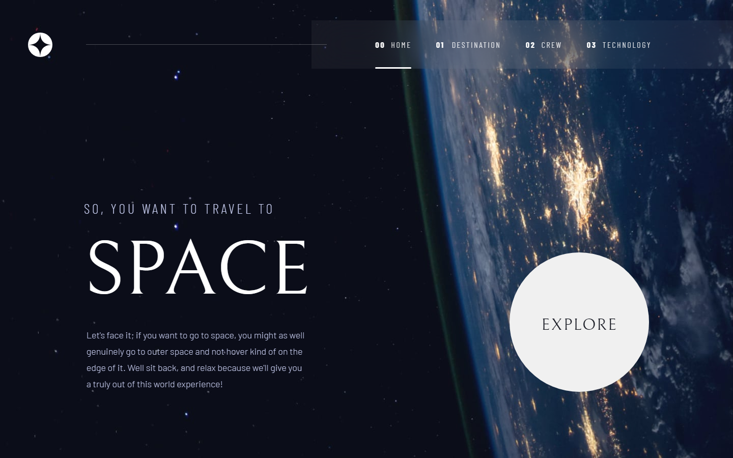 Space Tourism site preview